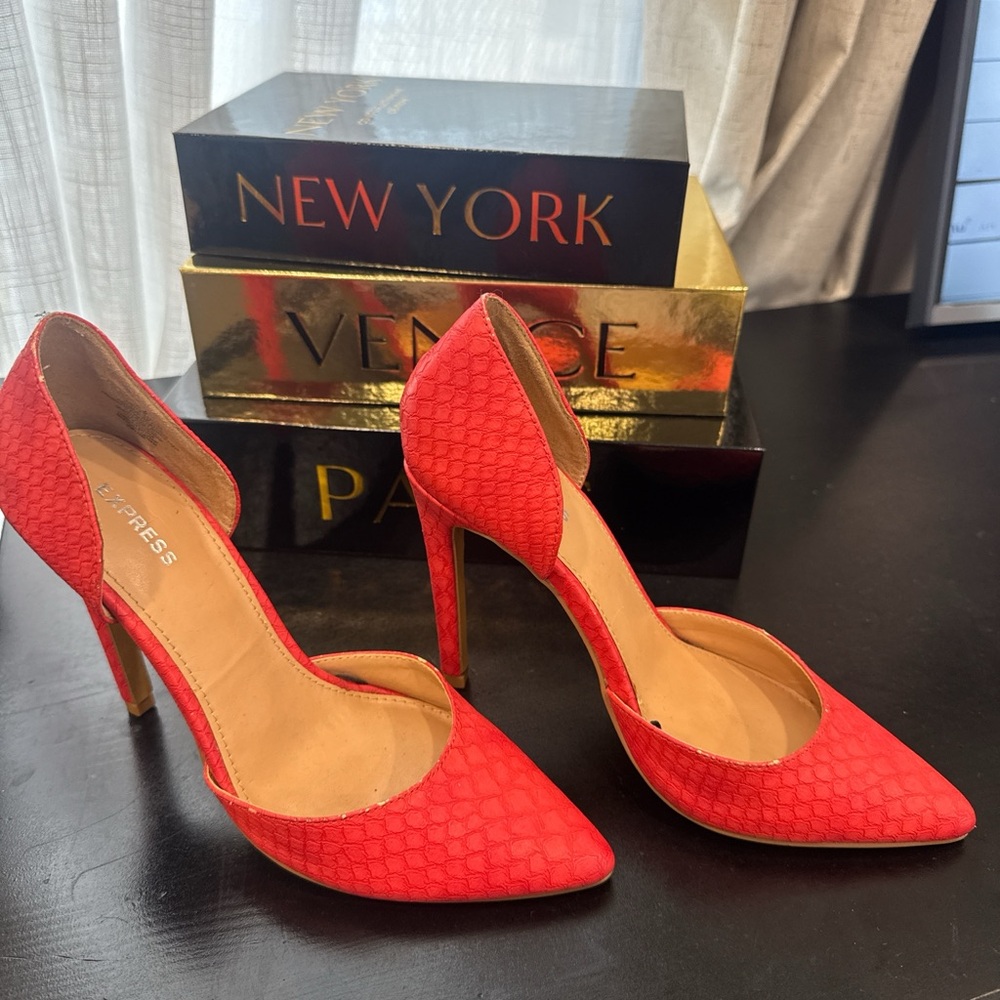 Express Vibrant Red Women's Heels